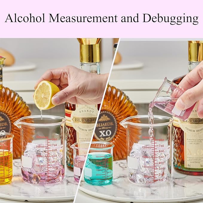 High Borosilicate Glass Measuring Cup-V-Shaped Spout,250ml(8OZ) Glass Measuring Beaker for Kitchen or Restaurant, Easy to Read