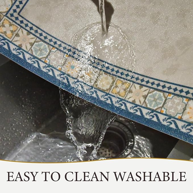 Vinyl Placemats Set of 4-12x17 Inch - Heat Resistant Washable Place Mats Waterproof Non-Slip Wipeable Table Mats for Dining Table Decor, Indoor/Outdoor Plastic Mat