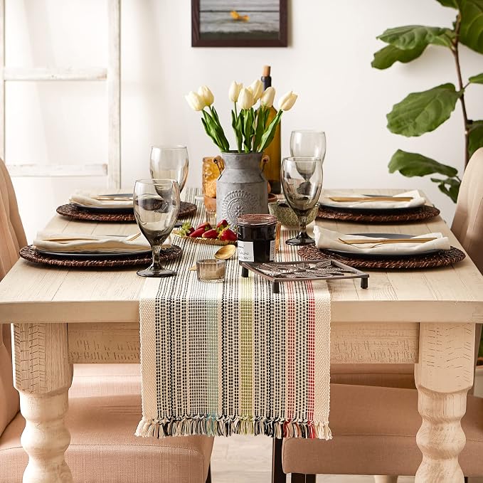 DII Variegated Tabletop Collection, Table Runner, 13x72, Mediterranean