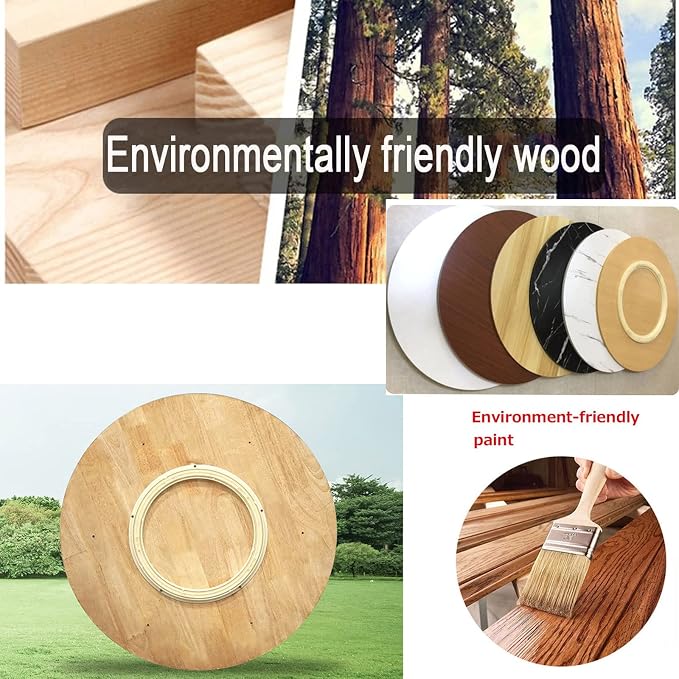 Wooden Lazy Susan Round Table Turntable, Large Dining Table Tabletop Serving Plate, 50cm~100cm, Wooden Swivel Display Tray 360°, No Need To Install, For Hotel/Family Dinner (Color : Black, Size : 60