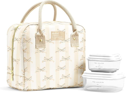 Fit & Fresh Bloomington Lunch Bag for Women - Insulated Large Lunch Box for Work with Containers, Leak-Resistant