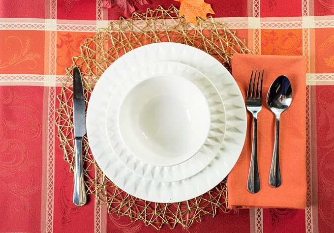 DII Woven Paper Tabletop Collection Holiday or Event Décor, Round Placemat Set, 15" Dia, Gold, 6, Piece