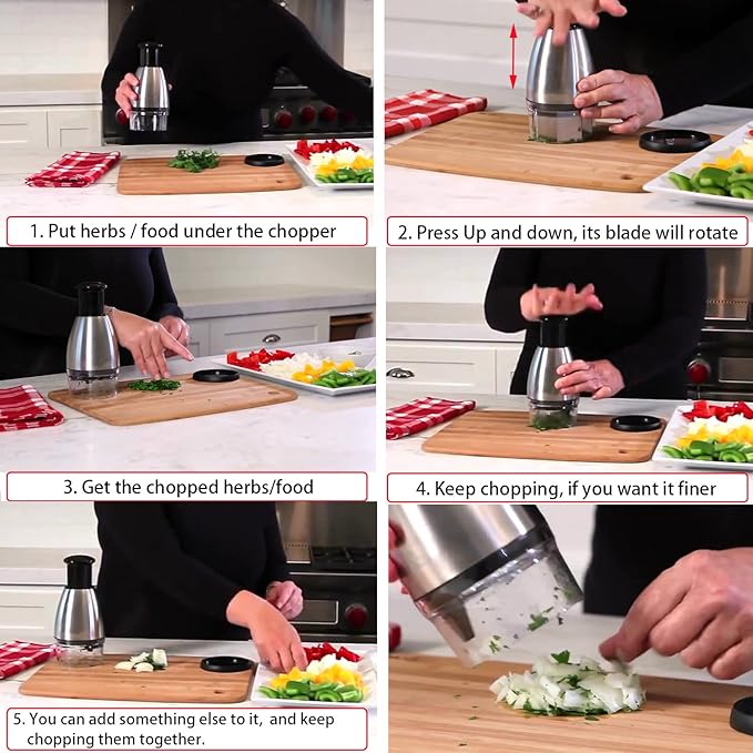 Best Utensils Premium Stainless Steel Chopper And Dicer Chop Veggies Herbs And Nuts With Ease Black
