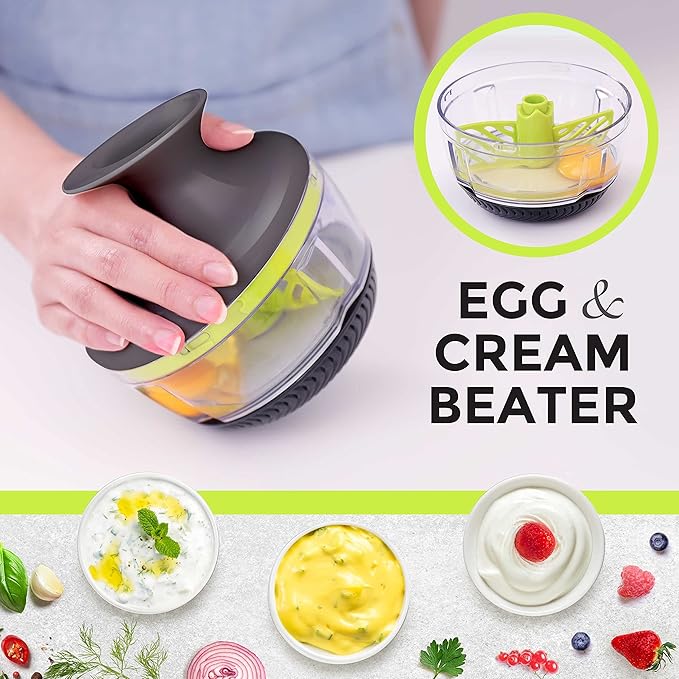 Mueller Rolling Food Chopper Manual Hand, Shaker, Mixer, Cutter, Slicer, Zester Pro - Strongest - 30% Heavier Duty Multi Vegetable-Fruit-Spice-Kitchen Tool/Utensil, Large