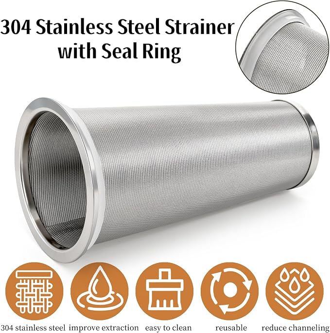 Goaste 3 Pack Cold Brew Coffee Filter for 32oz / 1Quart Wide Mouth Mason Jar, 304 Stainless Steel Strainer with Seal Ring, Coffee Tea Infuser Ultra Fine Mesh for Iced Coffee, Lemonade, Fruit Drinks