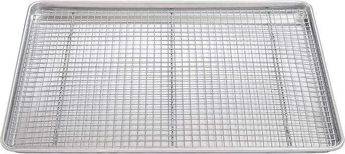 Mrs. Anderson's Baking Professional Cooling Rack, Heavy Duty Steel, Fits Two-Thirds Sheet Pans, 21 x 14.5 x 0.75-Inches