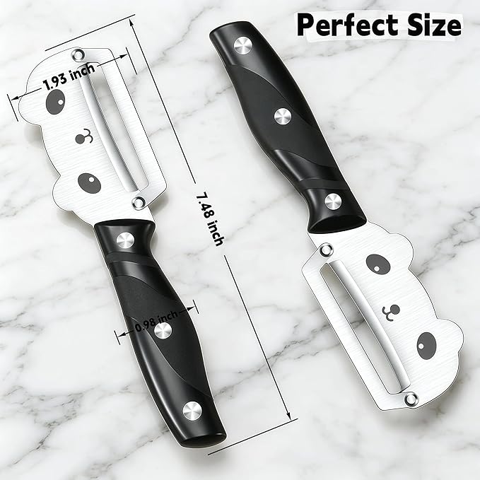 Maxjoy Vegetable Peeler, Potato Fruit Veggie Kitchen Peeler - Sharp Stainless Steel Multifunctional Peeler for Apple Carrot Food Prep
