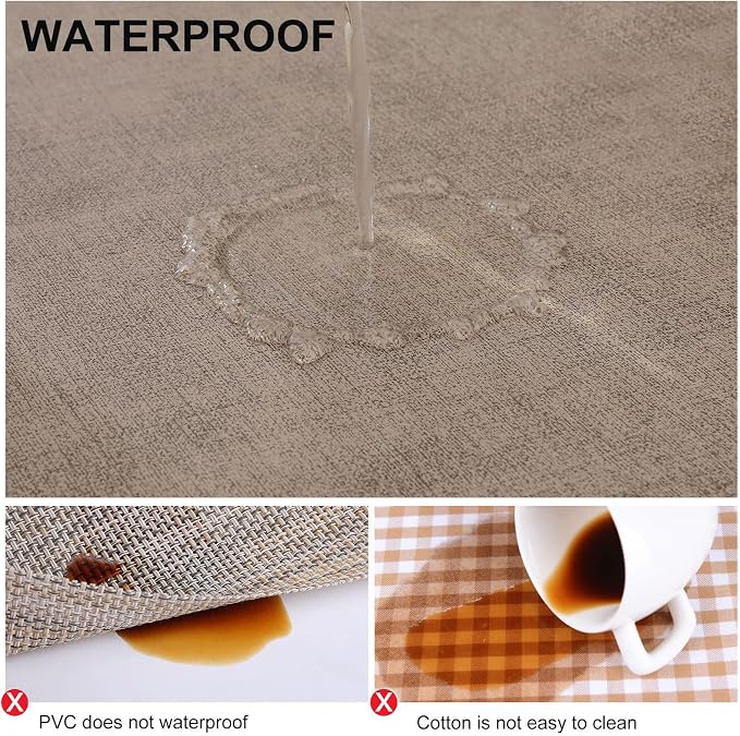 homing Faux Leather Heat Resistant Placemats 6 Packs, Waterproof Wipeable Dining PU Place Mats for Indoor & Outdoor, Easy to Clean, Camel