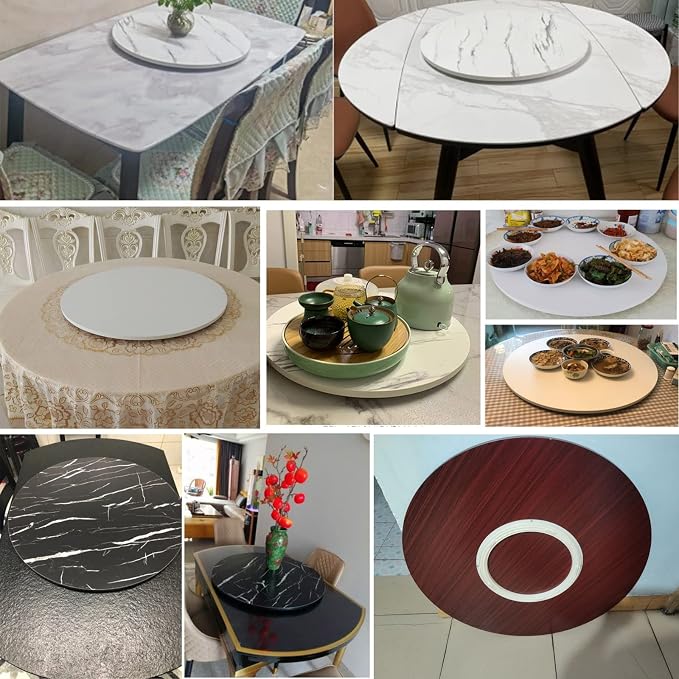 Large Wooden Turntable 360° Rotating Lazy Susan Round 50cm-100cm, Sturdy And Smooth Running, Round Rotating Serving Plate/Swivel Tray, For Passing Things Around The Dinner Table (Color : Walnut, Siz