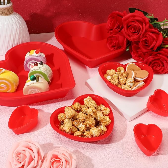 16 Pcs Heart Cake Pan Silicone Heart Cake Molds Baking Pan Nonstick Molds for Anniversary Birthday Snack Cupcake Baking (2.8 Inch,5.5 Inch,10.6 Inch)