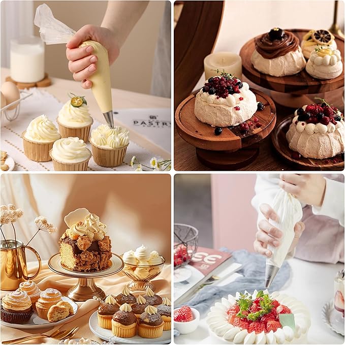 Piping Bags,100 Pieces Anti Burst Piping Bags, 12 Inches, Icing Piping Bags, Disposable Cake Decorating Bags, Non-Slip Pastry Bags-Ideal for Cakes,Cream Frosting and Cookie Decorating
