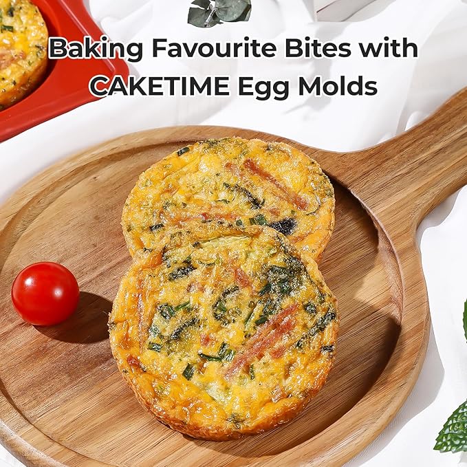 CAKETIME Jumbo Silicone Muffin Top Pan with Metal Frame, 4 Inch Non Stick Round Egg Baking Pan for Oven English Muffins, Whoopie Pies, Corn Bread, Egg Bites, Breakfast Sandwiches Tarts 2 Pack Brown