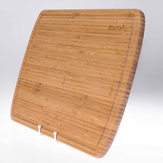 Wood Cutting Board for Kitchen – 18x12" Extra Large Bamboo Cutting Board with Juice Groove – Wooden Chopping Board, Serving Tray, Butcher Block – BlauKe®