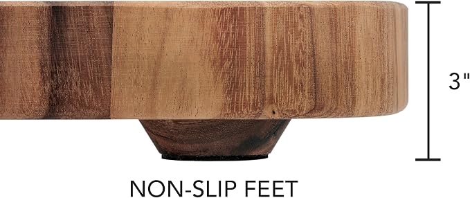 Ironwood Gourmet Acacia Wood Cutting Board With Juice Channel, Carolina Thick Square Chopping Board, 18"