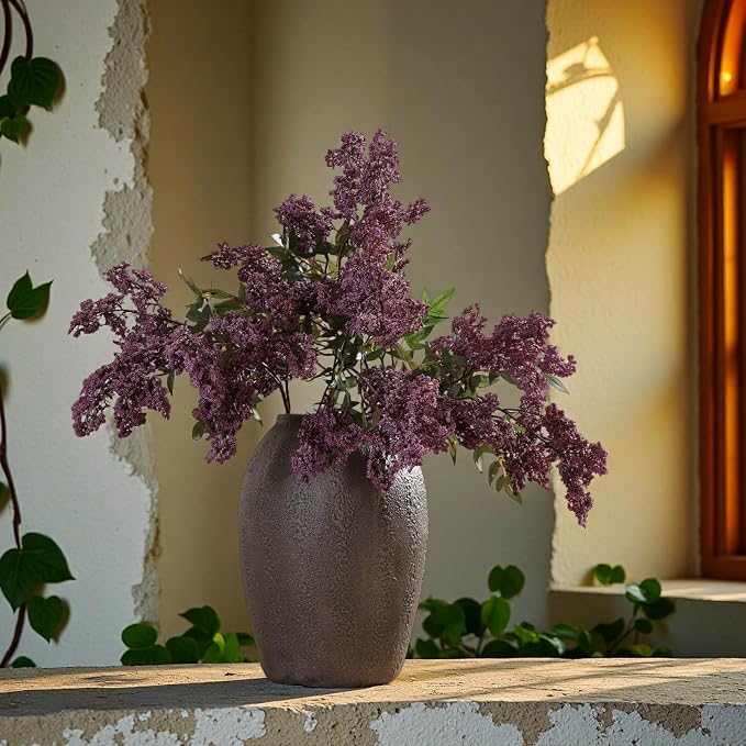 43" Faux Berry Stems for Vase, Purple Berry Branches for Vase Realistic Artificial Flower Picks for DIY Bouquet, Shower, Farmhouse Mantel, Home Decor (3 Pcs Dusty Plum)