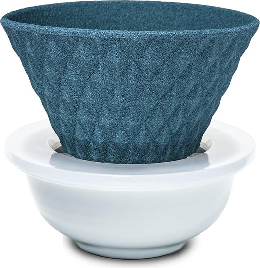 Ceramic Reusable Coffee Filter Pour Over Dripper Paperless Sustinable ekubo 1-4 Cup Made in Japan (Green)