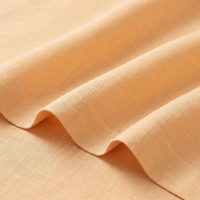 Solino Home Linen Table Runner 90 Inches Long - 100% Pure Linen Peach Table Runner 14 x 90 Inch for Spring, Summer - Fete
