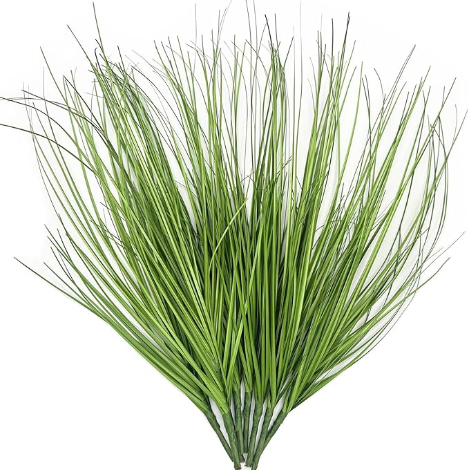 CATTREE Artificial Wheat Grass Shrubs, Fake Plants Faux Greenery Plastic Bushes Tall Stems for Outdoor Indoor Wedding Christmas Decor Office Yard Table Arrangements Planter Filler Decoration 8 Pack