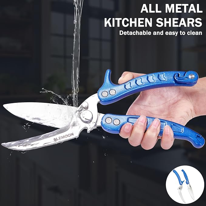 Heavy Duty Poultry Shears Kitchen for Chicken Meat Blue,2pcs set