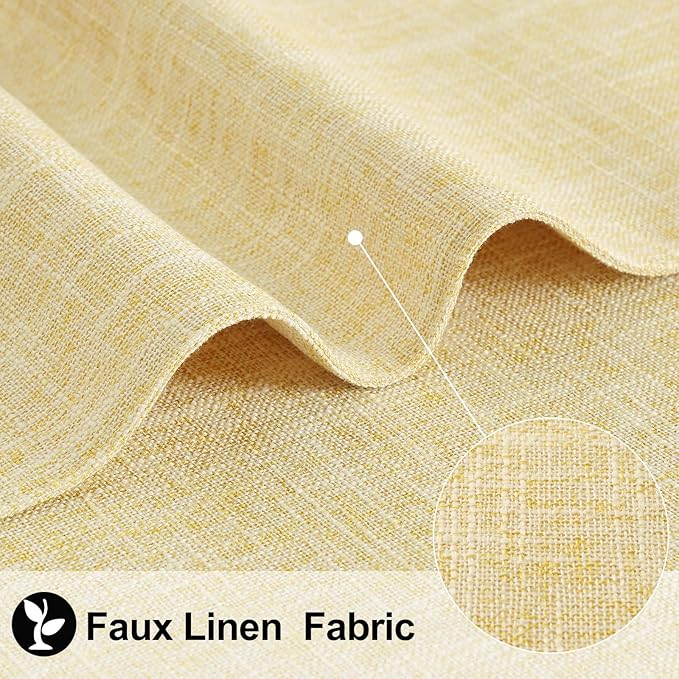 homing Faux Cotton Linen Placemats Set of 6, Cloth Washable Farmhouse Dining Table Mats for Indoors & Outdoors, Easy to Clean, Lemon Yellow, 13 x 19 Inch