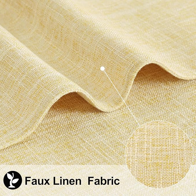 homing Faux Cotton Linen Placemats Set of 8, Cloth Washable Farmhouse Dining Table Mats for Indoors & Outdoors, Easy to Clean, Lemon Yellow, 13 x 19 Inch
