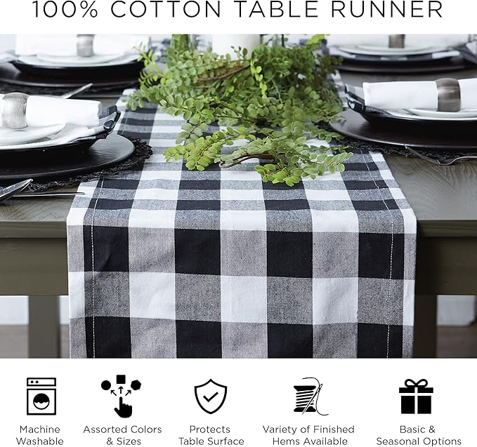 DII Jute Burlap Collection Kitchen Tabletop, Table Runner, 14x108, Chevron Gray