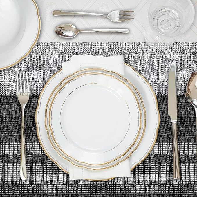 Niviy Black Halloween Placemats Set of 6, 12x18 Inch Washable Easy to Clean Heat-Resistant Anti-Skid Indoor Outdoor Table Mats for Holiday Party Kitchen Dining Room Decoration