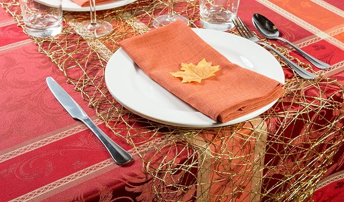 DII Woven Paper Tabletop Collection Holiday or Event Decor, Table Runner, 14x72, Gold