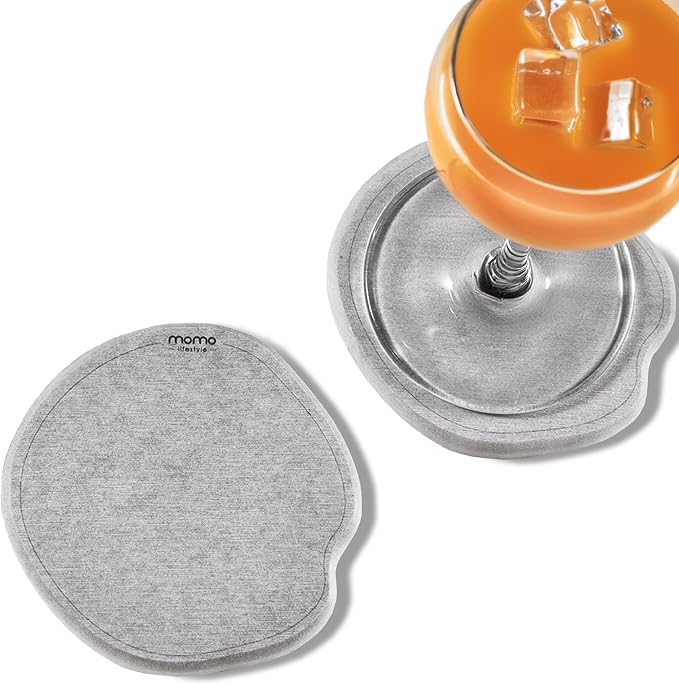 Momo Lifestyle Coasters for Drinks Drycup Stone Coaster Ultra Absorbent Made of Diatomaceous Earth Ideal for Wooden and Coffee Table Non Scratch Condensation Drink Coasters (2 Pack)