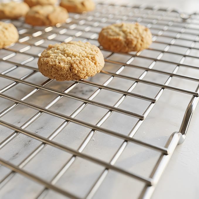 5-pcs stainless steel cooling rack, 10 "x 16" wire cooling rack, suitable for baking trays, baking, grilling, baking and drying - oven safety and dishwasher safety
