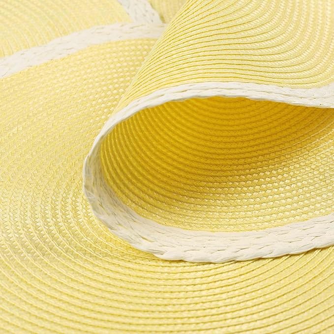 Noctiflorous Braided Round Placemats Set of 6, 15 Inch Woven Table Mats, Non-Slip Washable Place Mats for Kitchen Dining Table Decor (Mint Yellow, 6)