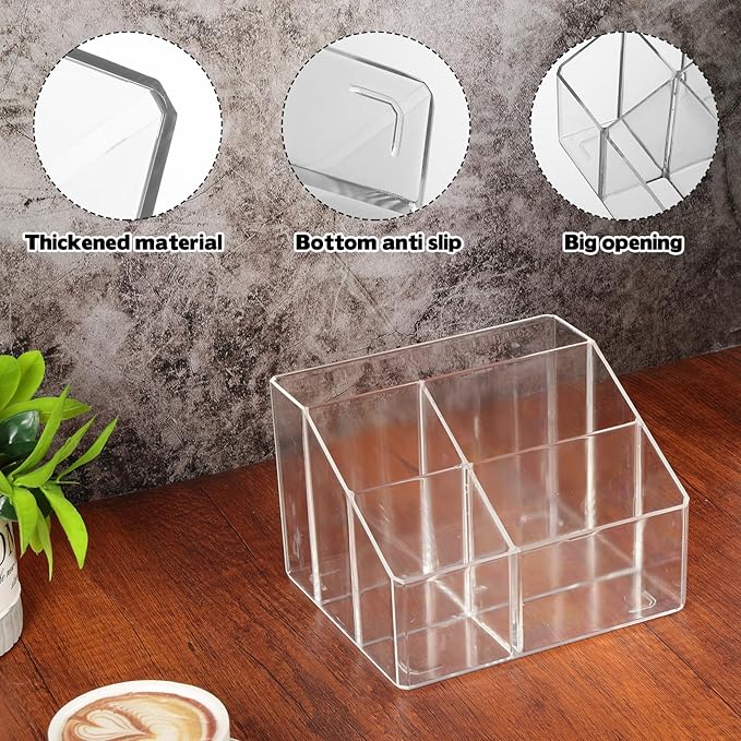 Water drink Packet Holder, Drink Packet Organizer, Water Flavor Packet Storage Container, Acrylic Water Flavor Storage Basket with Dividers for Storage Bins for Refrigerator Organizer Bins Cabinets
