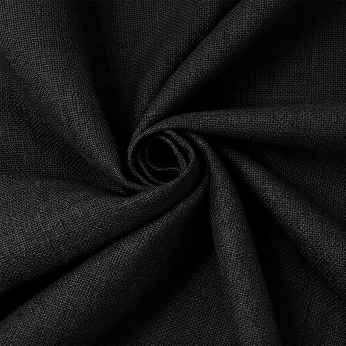 Solino Home Linen Black Table Runner 72 Inches Long - 100% Pure Linen 14 x 72 Inch Table Runner - Diana Medium Weight