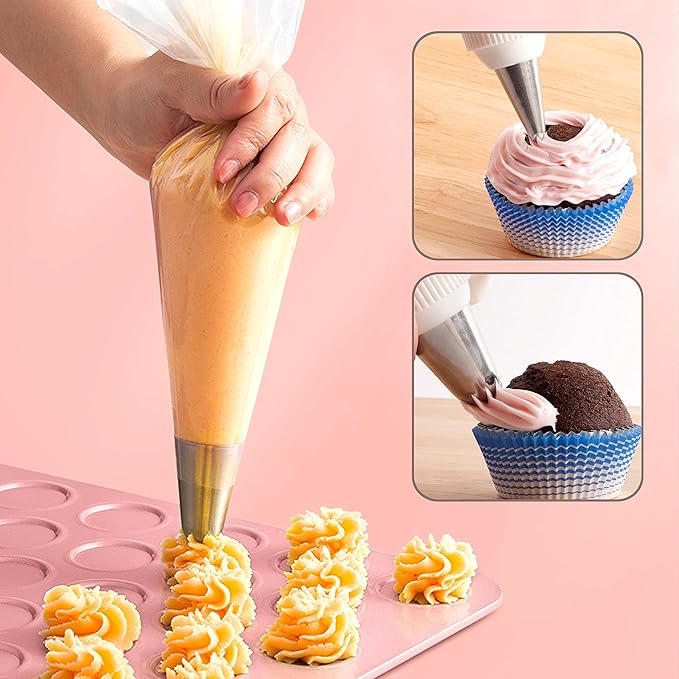 FIVETASCake Decorating kit for Beginners-52 Numbered Icing Tips with Pattern Chart,2 Flower Nails and 1 Coupler.Piping Tips Set with storage box.
