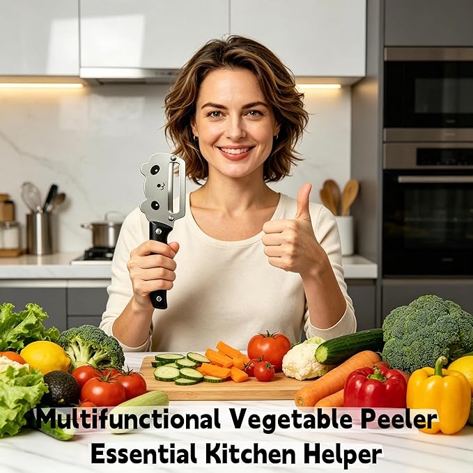 Maxjoy Vegetable Peeler, Potato Fruit Veggie Kitchen Peeler - Sharp Stainless Steel Multifunctional Peeler for Apple Carrot Food Prep