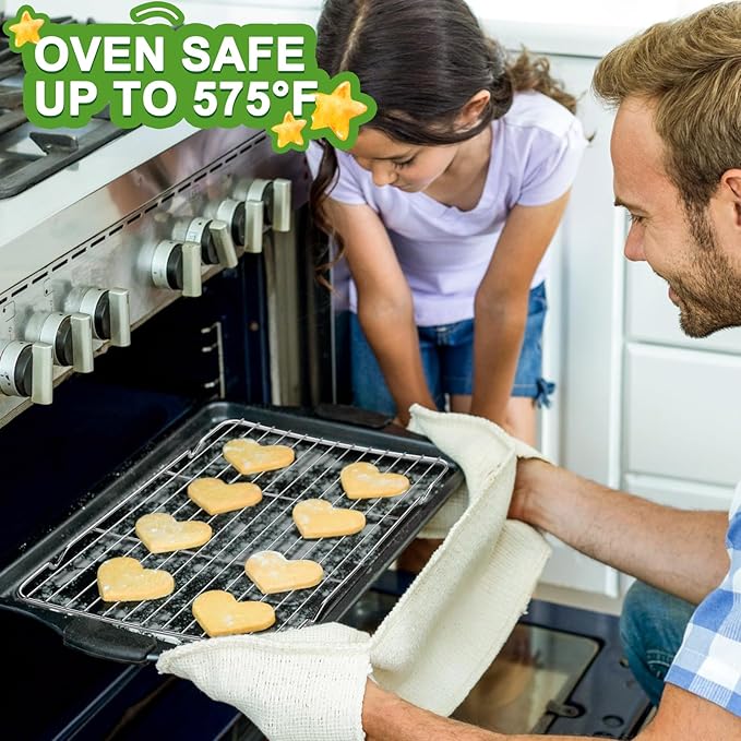 Decymis Cooling Rack and Baking Rack with Stainless Steel, 2 - Pack 10 x 15 Inches Heavy Duty Cooling Racks for Cooking and Baking, Sturdy Cookie Cooling Rack, Easy to Clean Oven & Dishwasher Safe