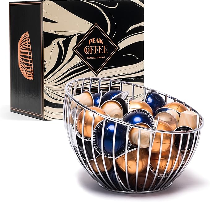 Peak Coffee Coffee Pod Holder Bowl | Compatible with K Cups, Keurig Pods, and other Coffee Pods and Capsules | Premium Coffee Capsule Storage & Organiser