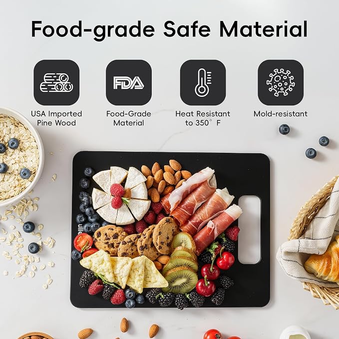 Wood Fiber Cutting Board Set of 2, Dishwasher Safe, Non-Toxic Cutting Board for Kitchen, BPA Free, Non-Slip, Non-Porous Composite Chopping Board for Meat Vegetable Fruit