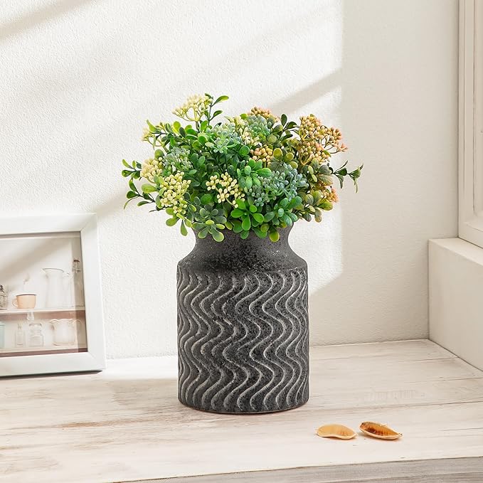 Farmhouse Ceramic Farmhouse Kitchen Utensil Holder for Countertop, Rustic Cooking Utensil Holder Crock Fit for Kitchen Counter