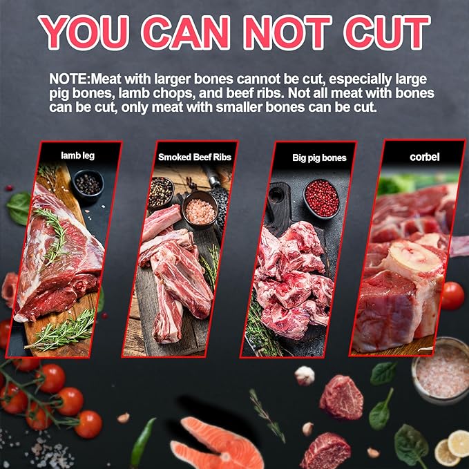 Meat Slicer Bone Cutter 20in，Manual Ribs Chopper for Chicken Fish or Beef，Stainless Steel Frozen Meat Slicer with Food Tray