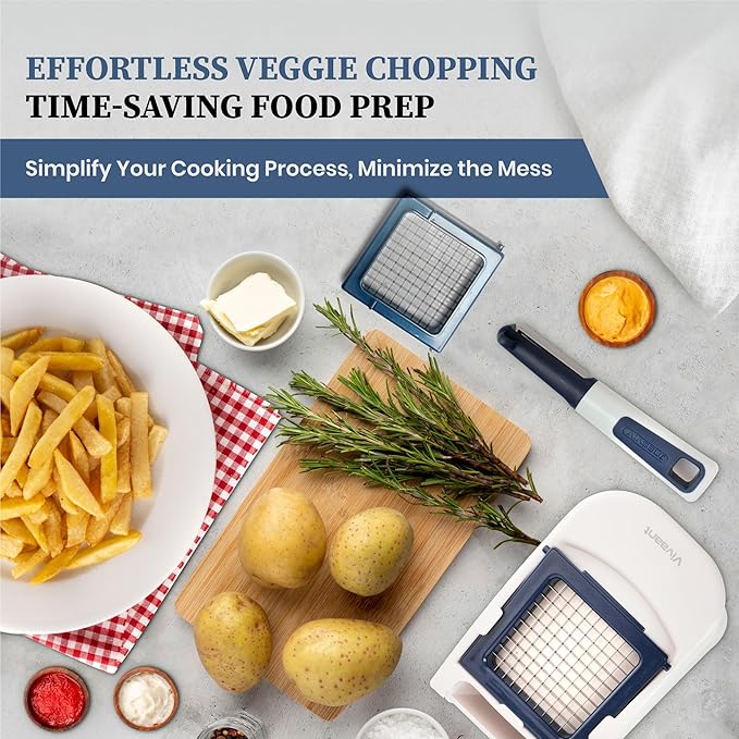 Vivaant Compact Mini Dicer - Perfect for Quickly Cubing and Dicing Vegetables, Vegetable Chopper and Cutter with Manual Hand Chopper for Onions and Small Veggies