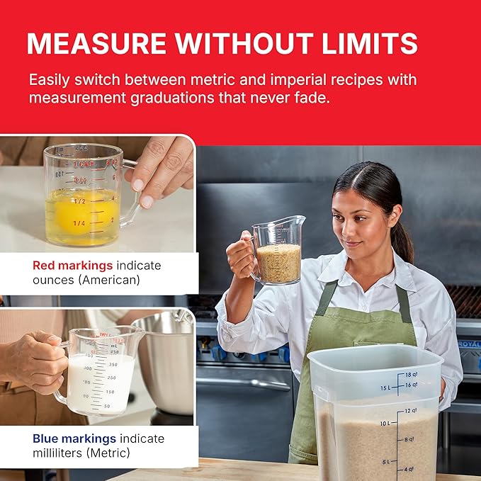 Cambro Measuring Cup - 3 Pack - 1 Cup, 2 Cup, 4 Cup (Clear)