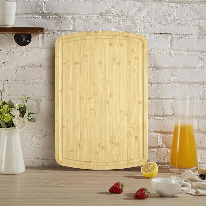 GarveeHome Extra Large Bamboo Cutting Board, 30.1 x 20 in Wooden Chopping Board for Kitchen, Butcher Block with Juice Groove and Handles, Stove Top Cover, Over Sink Noodle Board