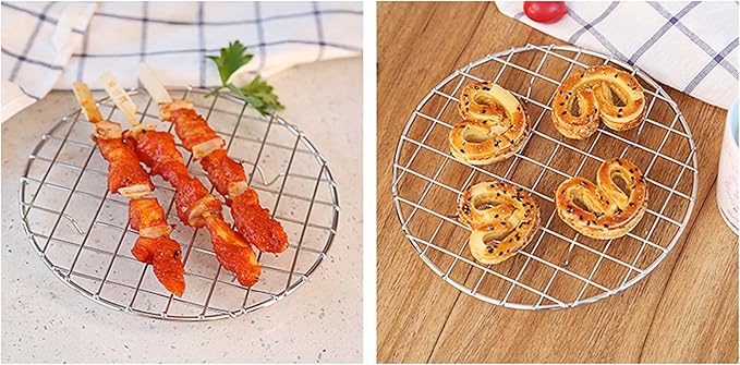 Durable Stainless Steel Round Baking Barbecue Rack Multi-Purpose Wire Food Steamer/Cooking/Baking/Steaming Rack/Stand(with legs)
