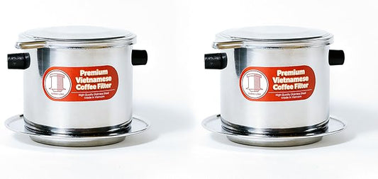 2 Pack Vietnamese Coffee Filter Brewer. Great for travel and camping, 11oz large, Gravity Insert