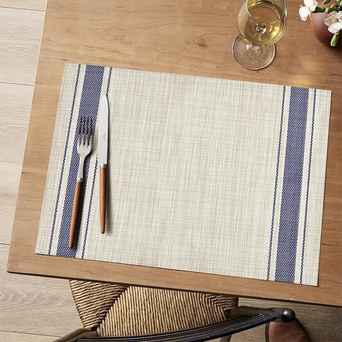 Niviy Khaki-Blue Placemats Set of 4, 12x18 Inch Heat Resistant Non-Slip Washable Durable Table Placemats for Holiday Party Kitchen Dining Room Decoration