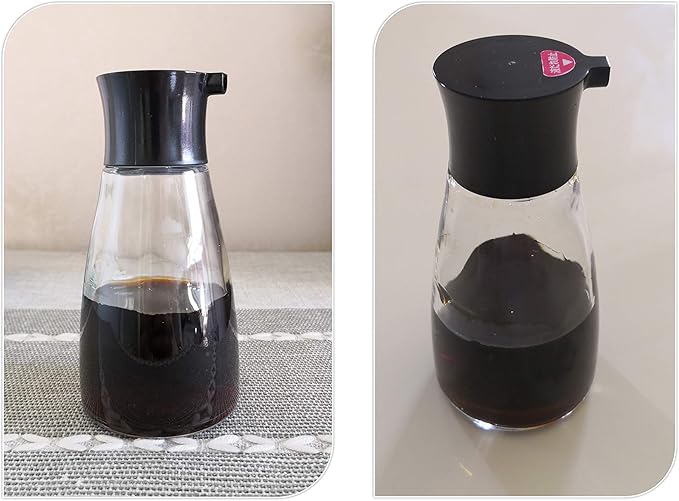 EIKS Excelity Cruet Dispenser Set for Olive Oil Vinegar Soy Sauce with Elegant Glass Bottle Kitchen Cooking Barbecue Tool