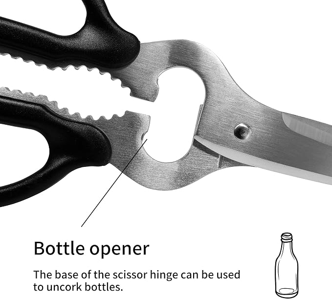 Seki Japan Left Handed Kitchen Scissors, Stainless Steel Blade Soft Grip Kitchen Shears