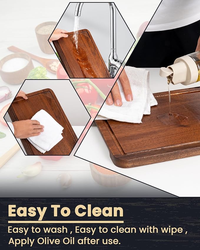 Axeman Mini 9x6" Walnut Wood Cutting Board with Juice Groove for Kitchen Countertop, USA-Sourced Thick American Black-Walnut Wooden Chopping Board Charcuterie Board Butcher Block for Meat Vegetables