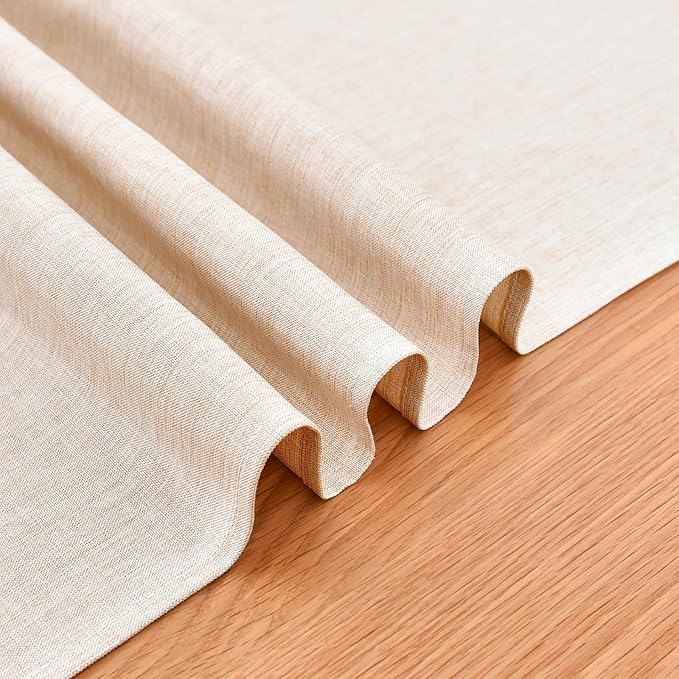Farmhouse Rustic Table Runner Neutral Faux Linen Table Runners Water Resistant Table Runner 60 inches Long for Living Room Dresser Bedroom Kitchen Dining Party 13x60 Inch